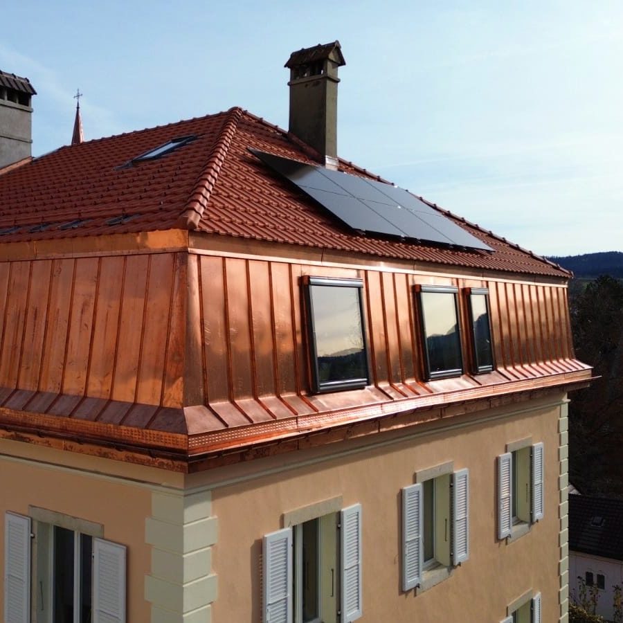 Mansards placage ferblanterie cuivre Neuchâtel Ferblantier Neuchâtel